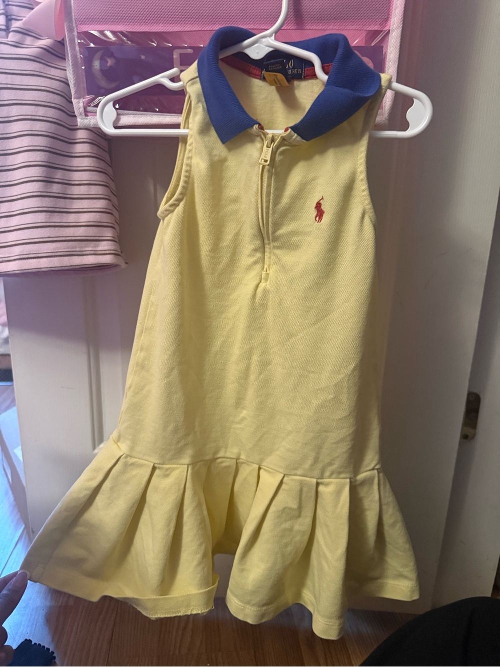 Polo by Ralph Lauren Yellow Polo Dress with Blue Collar